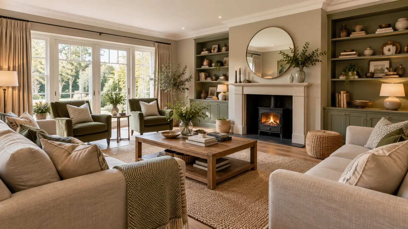 Illustrative living room concept for the Whitehall Lane house